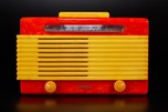 Bright Red + Yellow Garod 6AU-1 ’Commander’ Catalin Radio - Wrap-Around